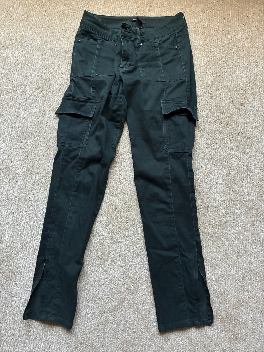White House black market  Dark Green Cargo Jeans - Slim Utility Style